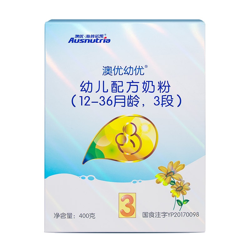 澳优(ausnutria) 爱优 幼优 幼儿配方奶粉 盒装3段 400g2评价100%好评