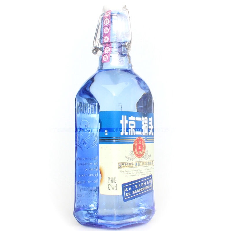 北京永丰二锅头白酒出口型小方瓶纯粮酒清香型白酒 500ml 42度蓝瓶6瓶