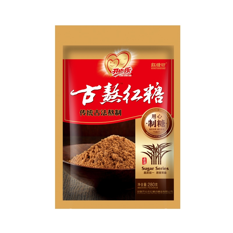 开心乐古熬红糖280g*2袋装 甘蔗食糖 老红糖 农家