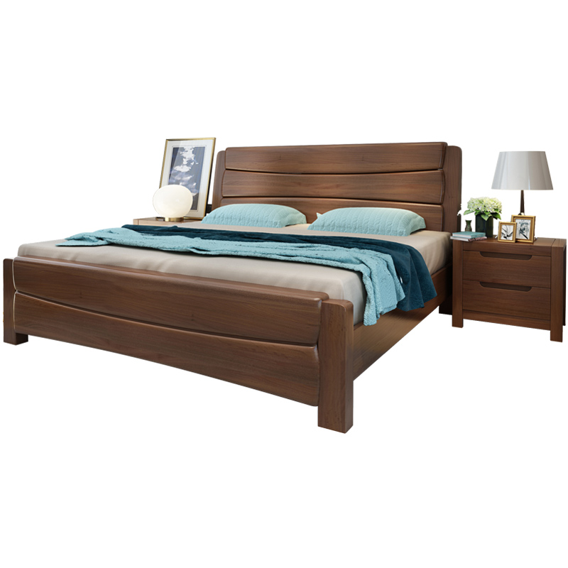 老故居 床 实木床 现代中式全实木家具 木质婚床 双人床1.8 1.5米 卧室家具
