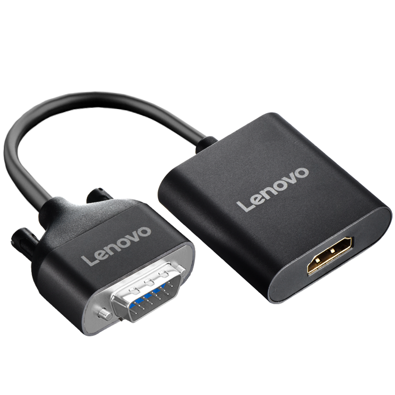 Lenovo/联想 原装VGA转HDMI转换器 带音频线笔记本台式机电脑高清视频显示器投影仪视频电视转接头 供电接口