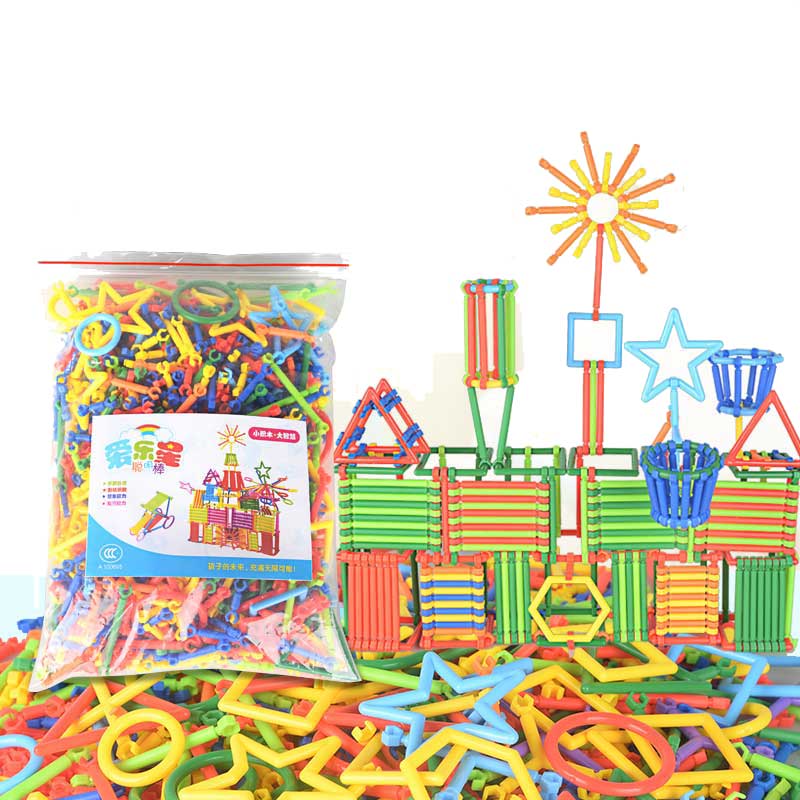 新款儿童聪明魔术棒积木塑料1-3-6-7-8-10周岁男孩益智力拼装拼插玩具
