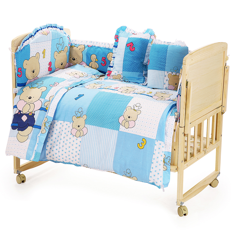 贝乐乐婴儿床实木无漆婴儿床好孩子必备童床宝宝床摇篮床含床品五件套+棉被