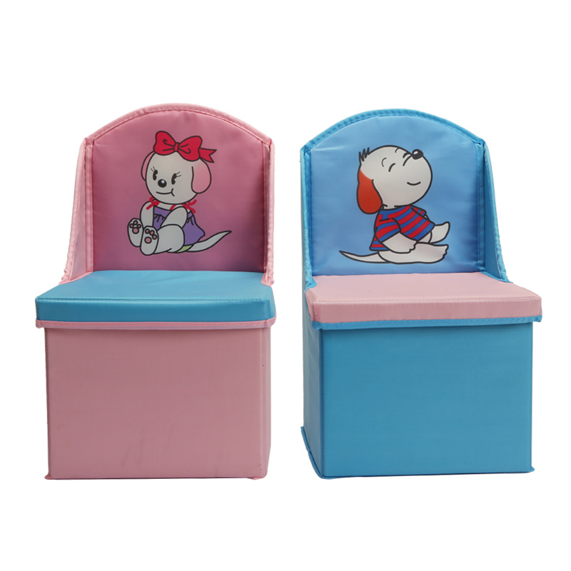 日本意诺唯儿童卡通牛津布储物箱宝宝玩具折叠收纳箱整理盒换鞋凳