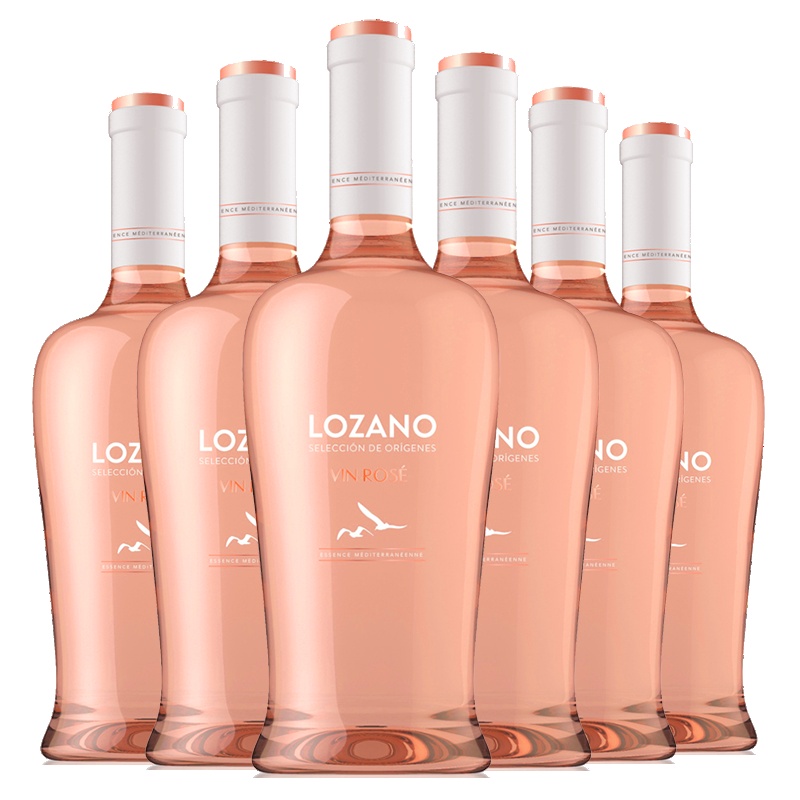 LOZANO西班牙洛萨诺酒庄原瓶原装进口DO级桃红帆干红葡萄酒六支