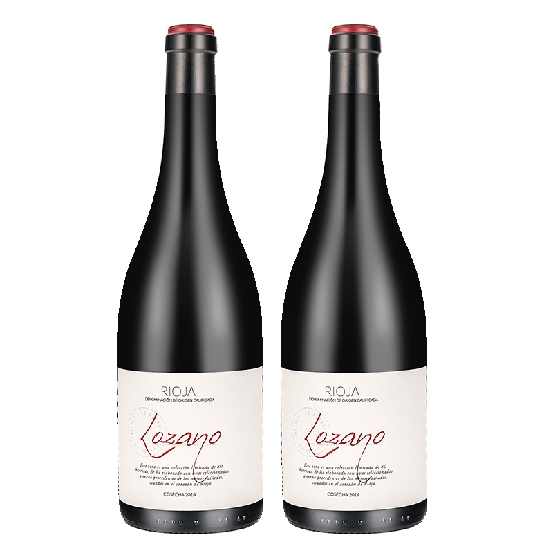 [高端之选]LOZANO西班牙洛萨诺酒庄原瓶原装进口DOC级洛萨诺1号干红葡萄酒红酒双支750ml*2