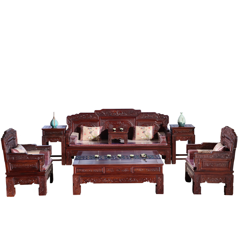 祥蕴阁红木家具老挝红酸枝中式沙发巴厘黄檀仿古典实木客厅组合