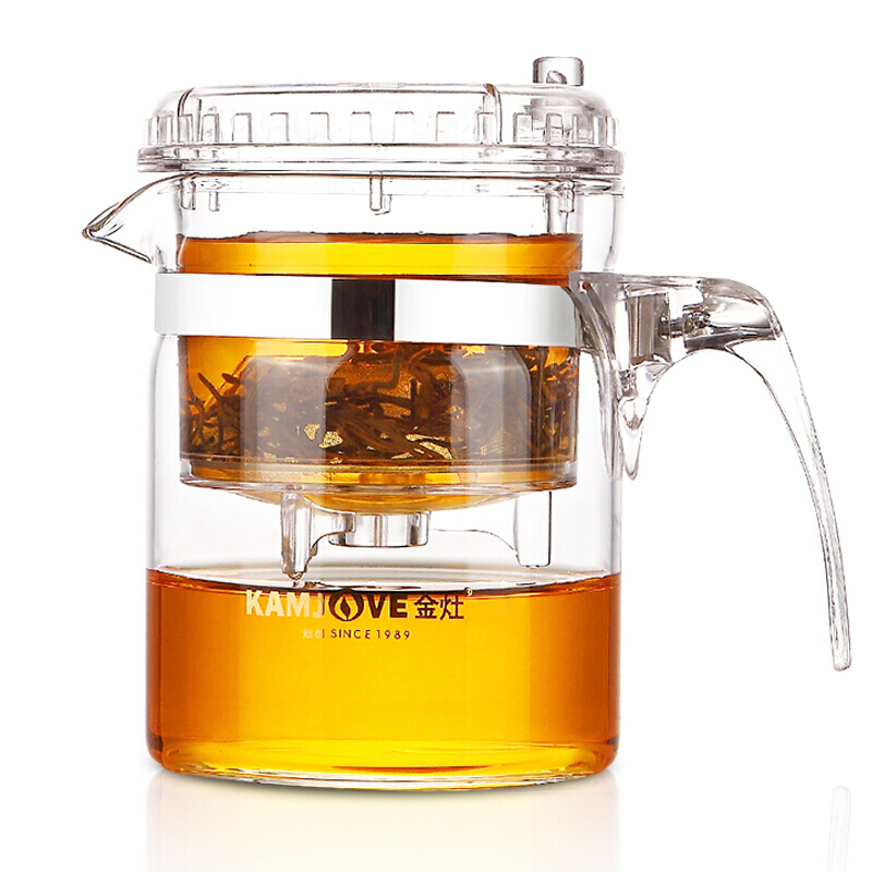 金灶(KAMJOVE)玻璃泡茶壶飘逸杯按压式茶壶耐热玻璃壶茶具泡茶器飘逸壶TP-140