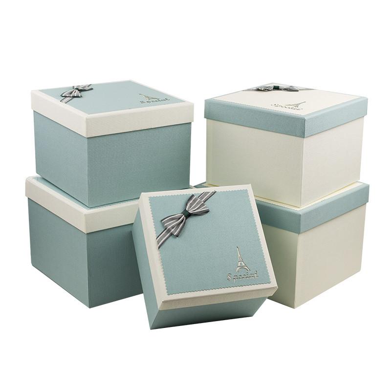 包装礼品盒加大号正方形韩版小清新加高礼盒生日礼物包装盒- 中号20.5*20.5*15.