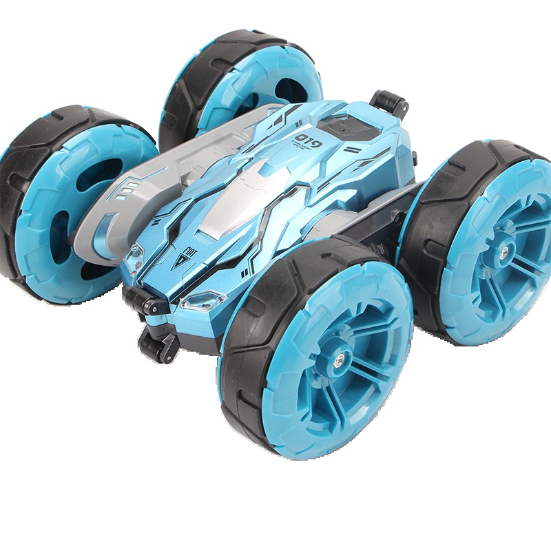 超大号四驱越野遥控汽车漂移特技变形双面车可充电儿童玩具车男孩 天空蓝2充电电池