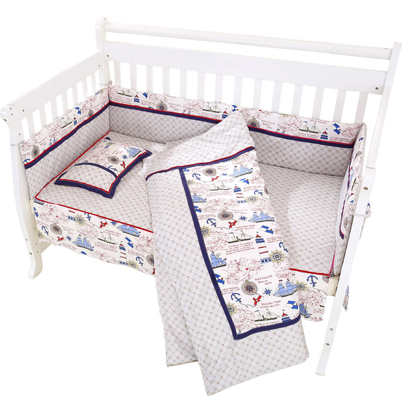 龙之涵[LONGZHIHAN] 婴儿床上用品床围套件十件套 纯棉初生儿宝宝被子双被芯