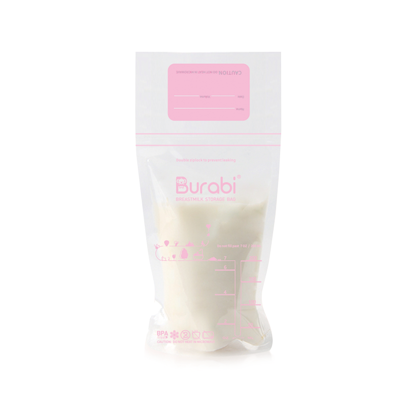贝拉比（Burabi） 奶粉辅食盒 便携袋一次性奶粉储奶袋200ml分装袋 母乳袋-粉色