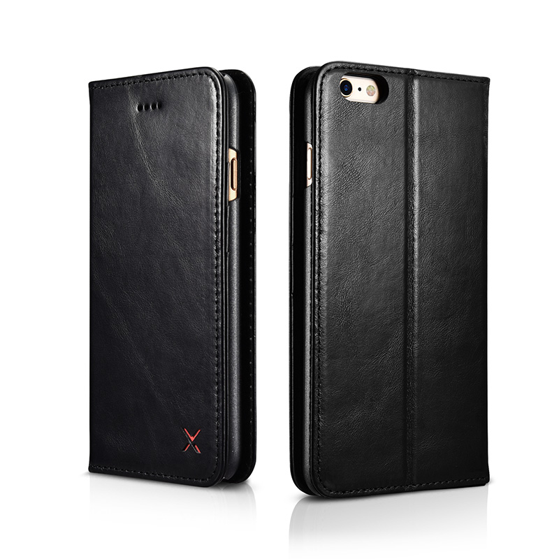 xoomz iphone6手机壳真皮苹果6s手机套 适用于苹果6/6plus iphone6 绅士黑