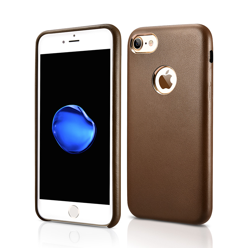 iphone7手机壳真皮苹果7手机套细腻羊皮保护套 适用于苹果7/7plus iphone7-典雅棕[细腻小羊皮]