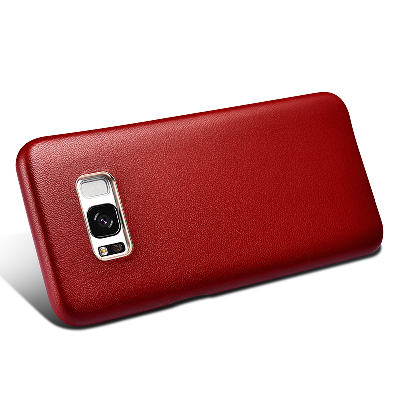 三星S8手机壳真皮套 S8Plus奢华保护壳s8+商务简约羊皮套男 三星 S8—魅力红