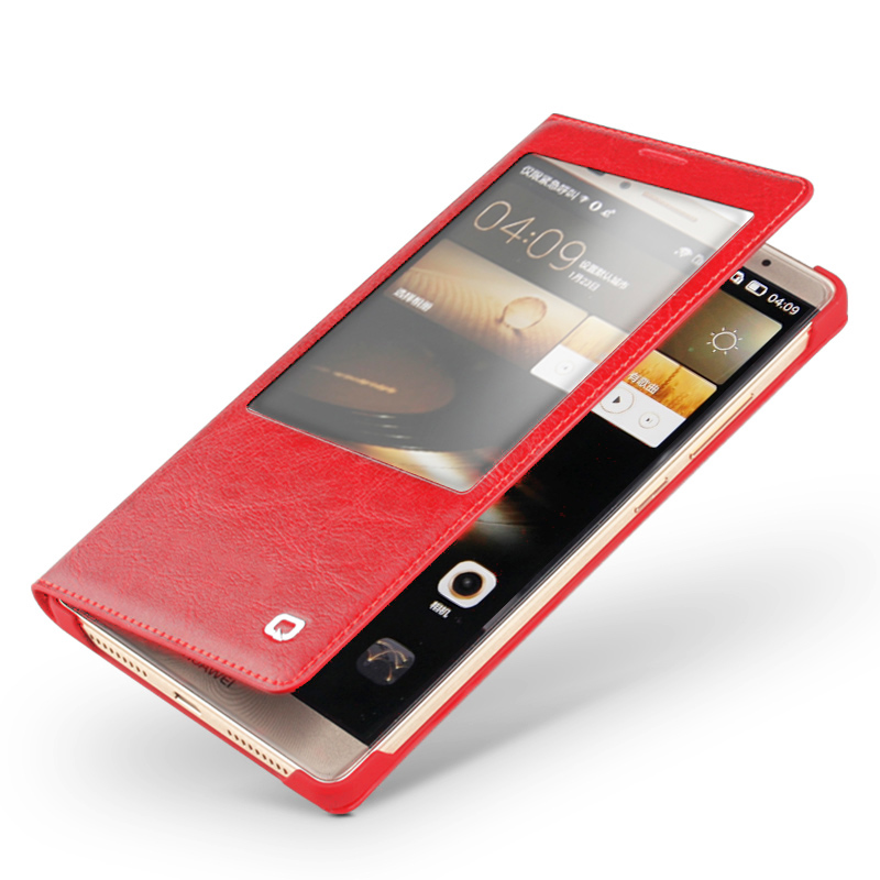 HUAWEI/华为mate8 真皮手机壳手机保护套 适用于华为mate8手机套 智能经典 红色