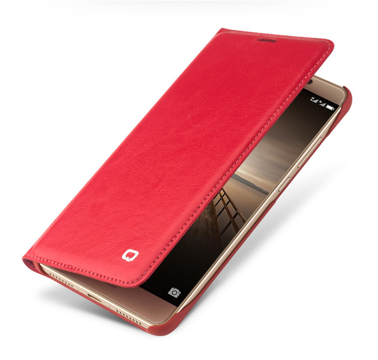 HUAWEI/华为Mate9手机壳/保护套 真皮抗摔耐磨 翻盖牛皮套 适用于华为Mate9 5.9英寸纤薄经典 红色