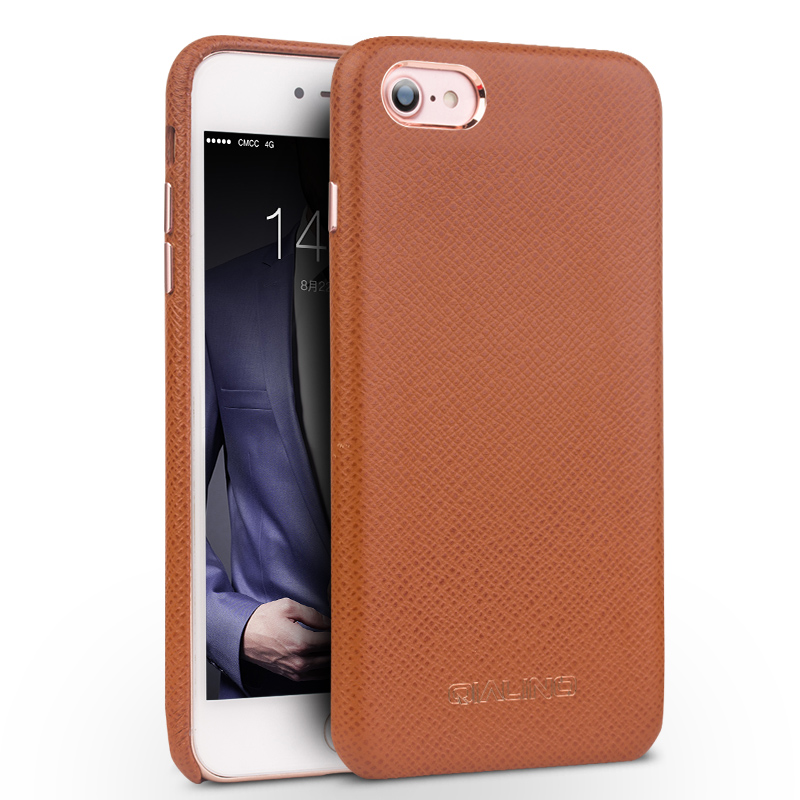 苹果7plus手机壳保护套 真皮套商务防摔男女款 适用于iphone8/7plus 5.5英寸7 plus创想棕色
