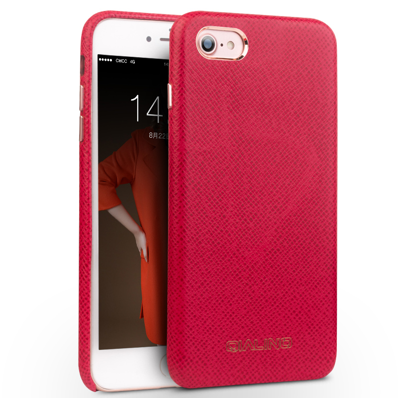 苹果7plus手机壳保护套 真皮套商务防摔男女款 适用于iphone8/7plus 5.5英寸7 plus创想红色
