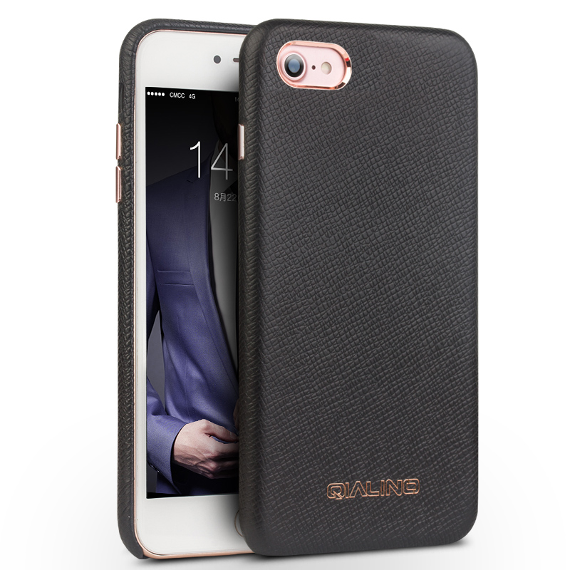 苹果7plus手机壳保护套 真皮套商务防摔男女款 适用于iphone8/7plus 5.5英寸7 plus创想黑色