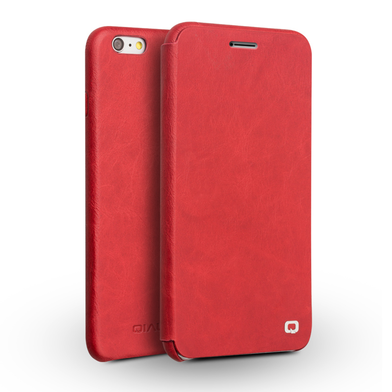 Apple/真皮手机套翻盖保护壳全包 适用于苹果6p/iPhone6s Plus 轻薄翻盖红色-4.7英寸