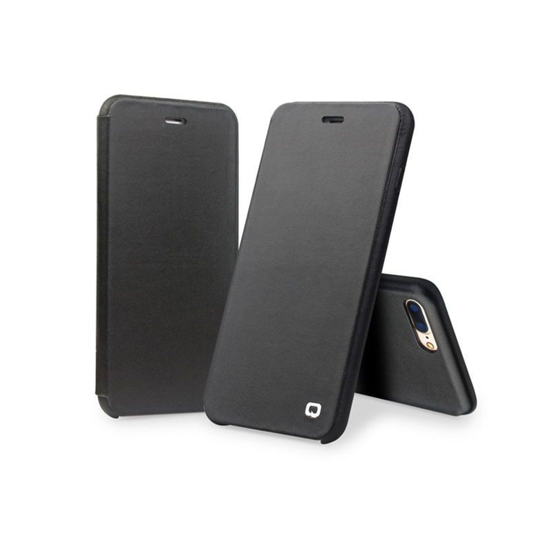 Apple/iphone7/8 plus手机壳保护套真皮 适用于苹果iPhone7 plus 纤薄翻盖 -黑色