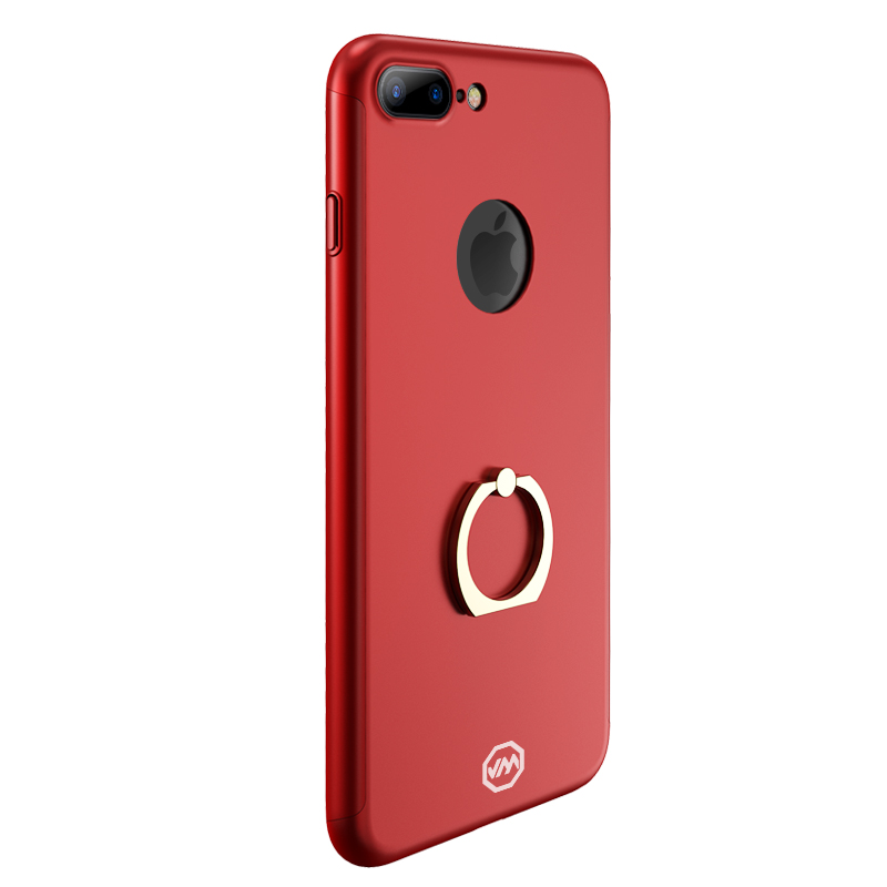 苹果7/7plus电镀手机壳防摔全包电镀硬壳保护套+指环扣 舒适握持 适用于iPhone7/7Plus手机壳 红色