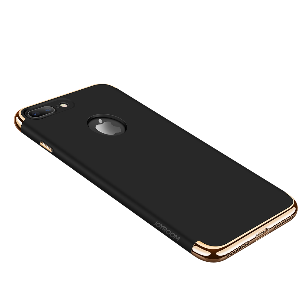 iPhone7手机壳电镀工艺与油漆感相结合保护套 苹果7三段式拼接设计手机壳 黑色