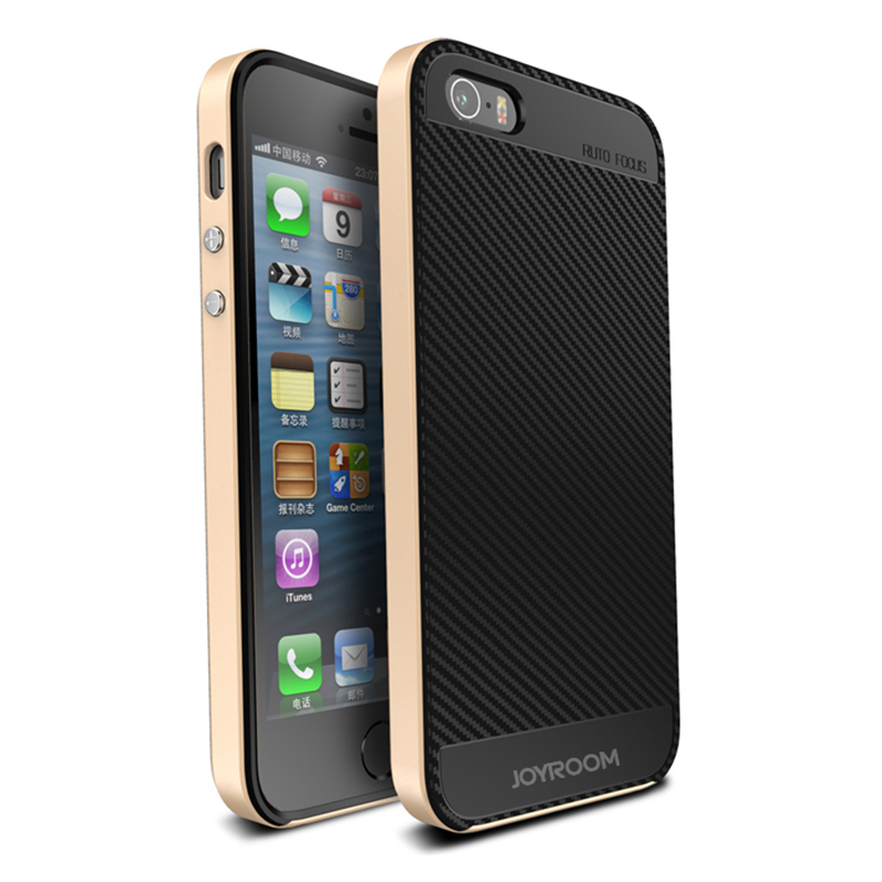 iphone5se手机壳金属磨砂质感边框+柔韧PC内壳二合一分离设计保护套 适用于苹果5se 金色