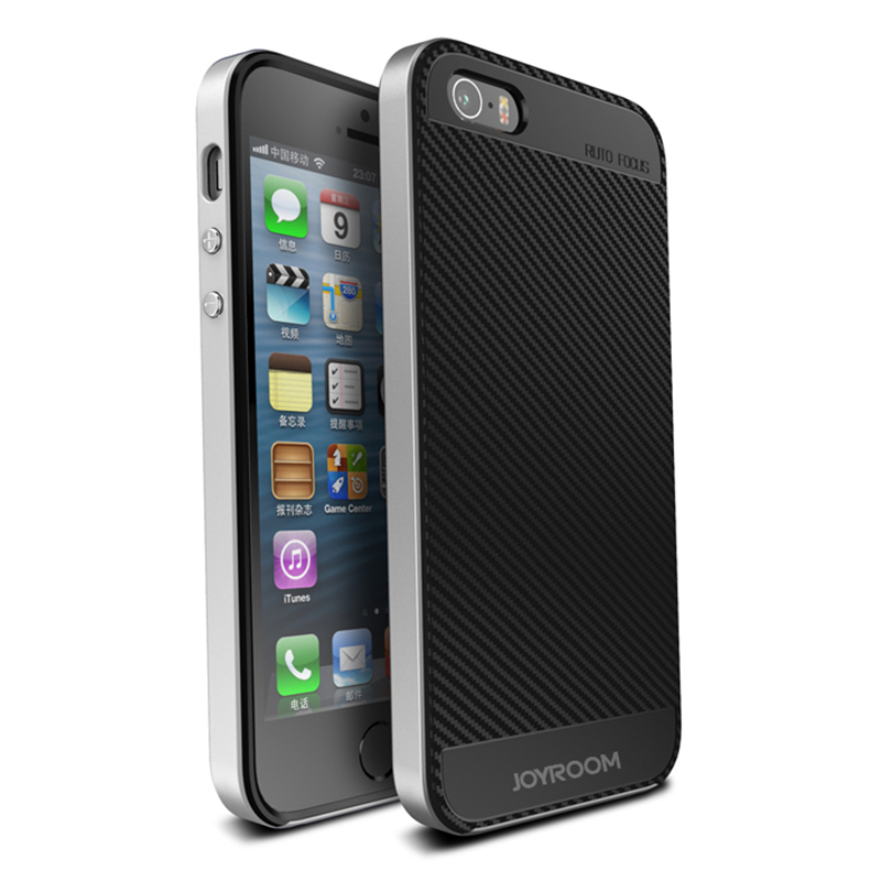 iphone5se手机壳金属磨砂质感边框+柔韧PC内壳二合一分离设计保护套 适用于苹果5se 银色