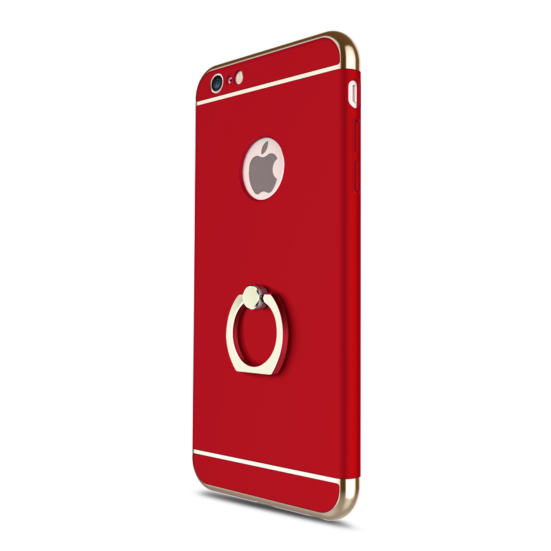 iphone6/6s手机壳电镀三段不一样工艺相结合 有效防滑防撞+指环设计 适用于苹果6/6s手机壳 红色