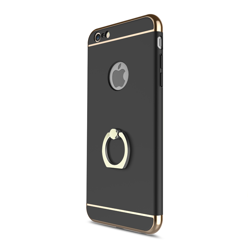 iphone6/6s手机壳电镀三段不一样工艺相结合 有效防滑防撞+指环设计 适用于苹果6/6s手机壳 黑色