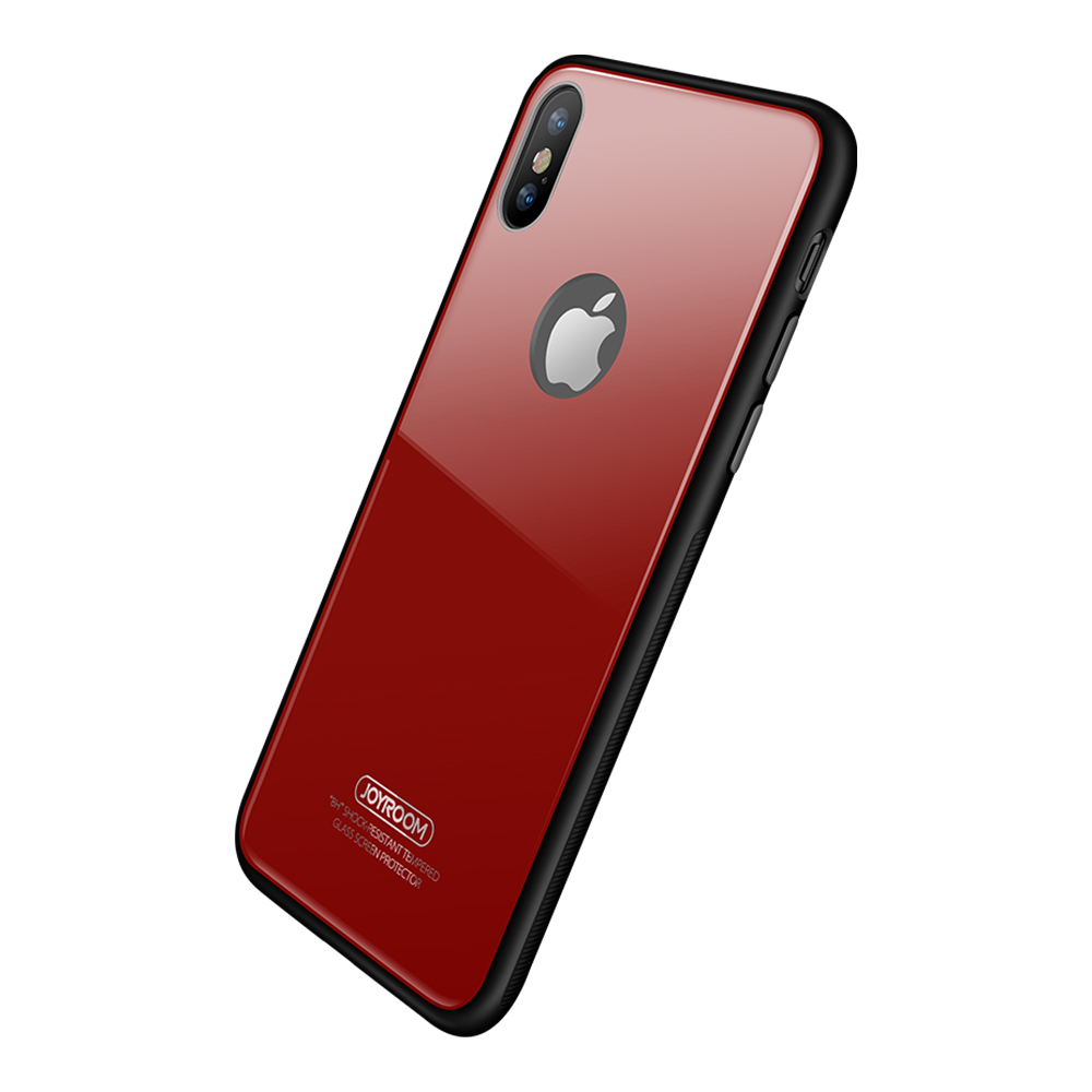HIGE/iPhone x手机壳TPU防摔防撞保护套 防爆玻璃 侧边防滑设计 适用于iphone x手机壳 红色