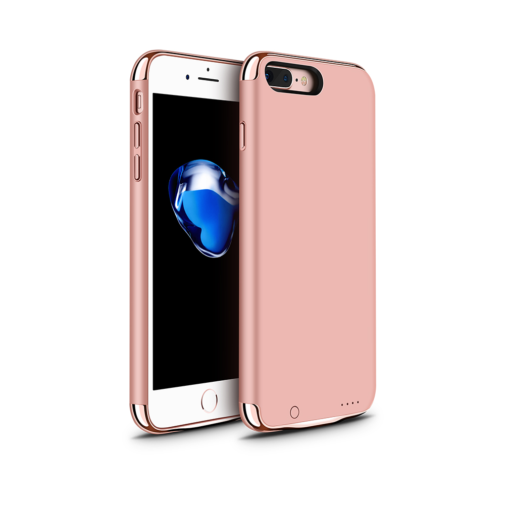 iphone7/7p背夹充电宝 聚合物电芯持久耐用一键即充 苹果7p(7000毫安)5.5寸玫瑰金