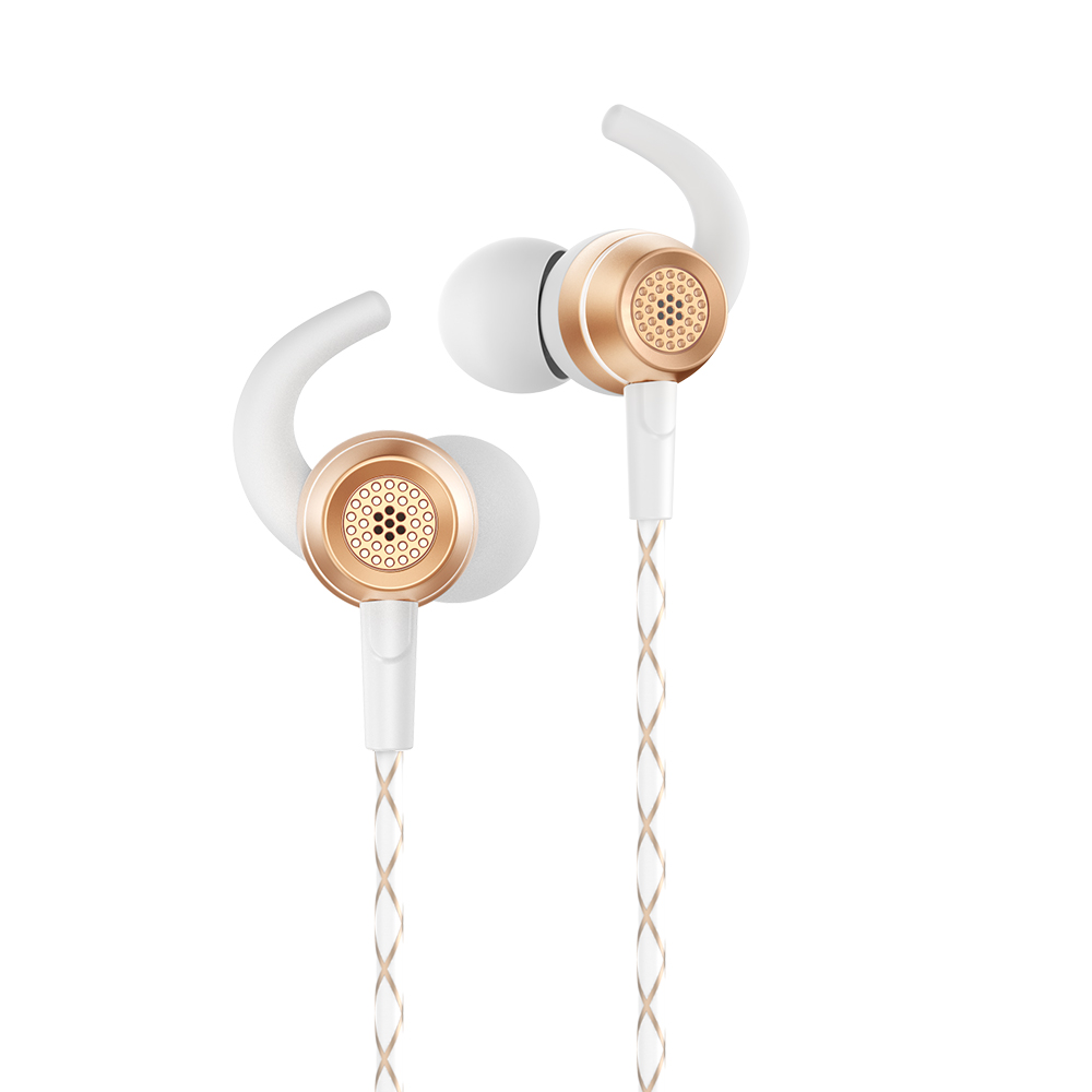 JR-E206重低音入耳式耳机 采用铝合金抛光工艺 金属耳壳+ABS塑料 金色