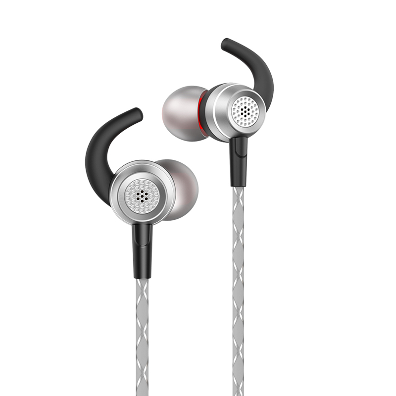JR-E206重低音入耳式耳机 采用铝合金抛光工艺 金属耳壳+ABS塑料 银灰色