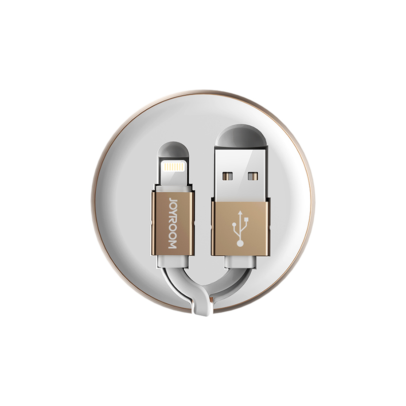 苹果伸缩数据线 铝合金+TPE线材 充电/传输二合一适用于苹果8/9/10数据线 白色