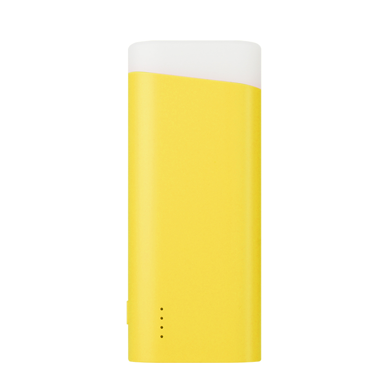 苹果安卓移动充电宝 智能输出电流 快速充电+LED灯照明(6000毫安)黄色