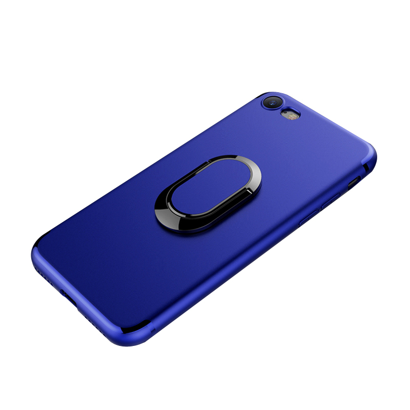 HIGE/iphone8/7全包硅胶软壳 磁性指环扣支架iphone8 plus手机保护套 iphone7/8 深海蓝