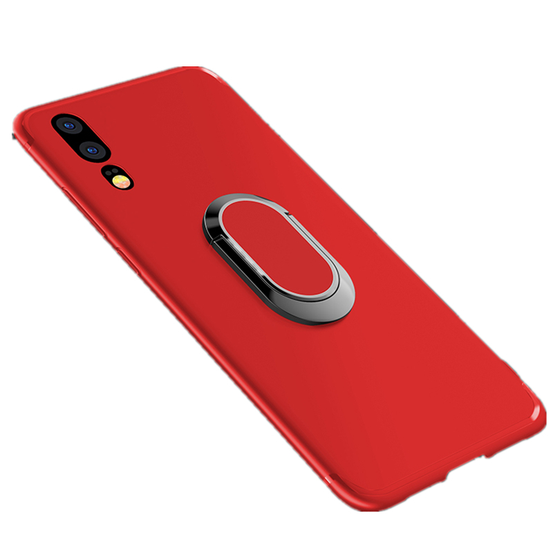 华为p20/p20pro手机壳p20pLite保护套时尚可车载磁吸PTU全包防软壳 玫瑰红 p20