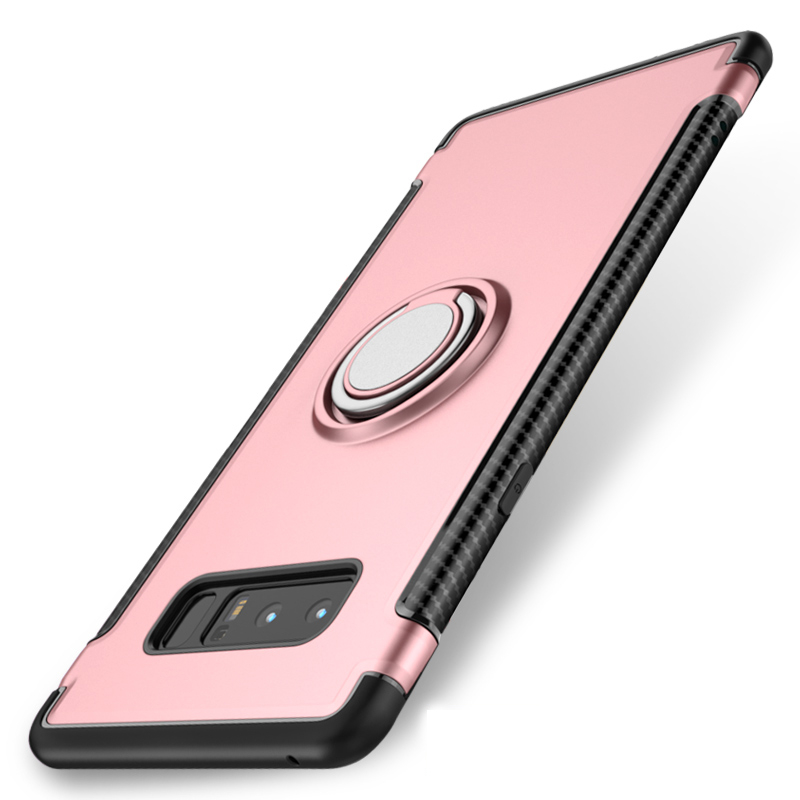 三星Galaxy Note8手机壳保护套薄全包防摔软外壳车载指环扣 适用于三星Note8手机壳 玫瑰金