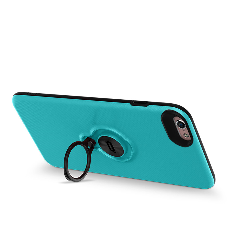iphone6手机壳超薄指环磁吸支架苹果6s/6plus手机壳全包 天蓝 5.5英寸