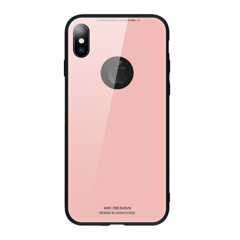 潮牌iPhoneX手机壳镜面玻璃3D电镀苹果XiPhone7/8plus保护壳 iPhoneX樱花粉