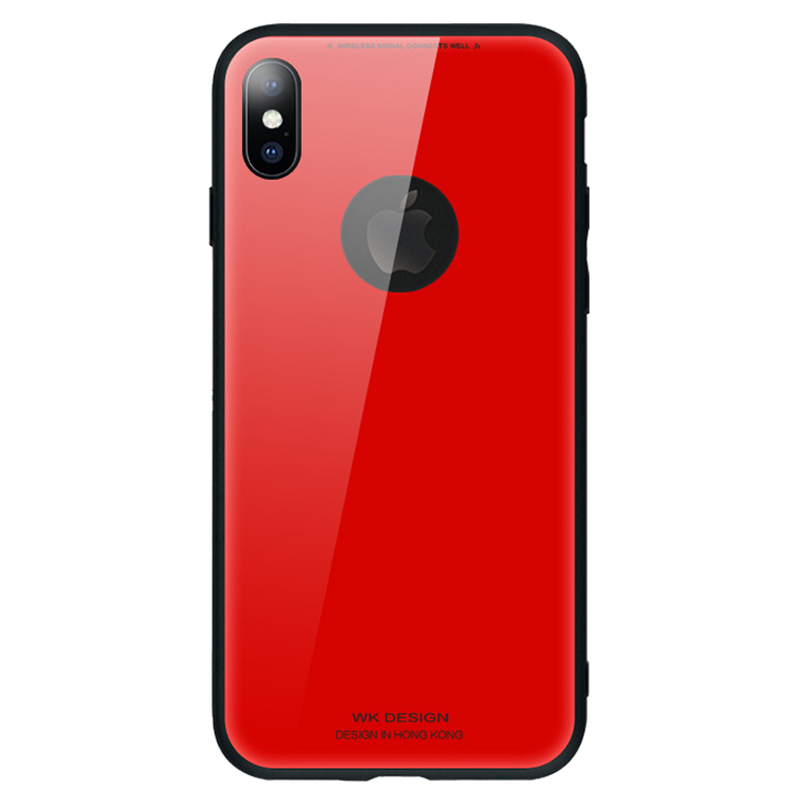 潮牌iPhoneX手机壳镜面玻璃3D电镀苹果XiPhone7/8plus保护壳 iPhoneX中国红