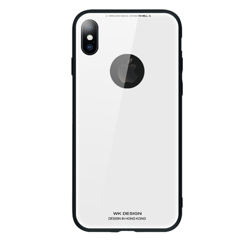 潮牌iPhoneX手机壳镜面玻璃3D电镀苹果XiPhone7/8plus保护壳 iPhoneX象牙白