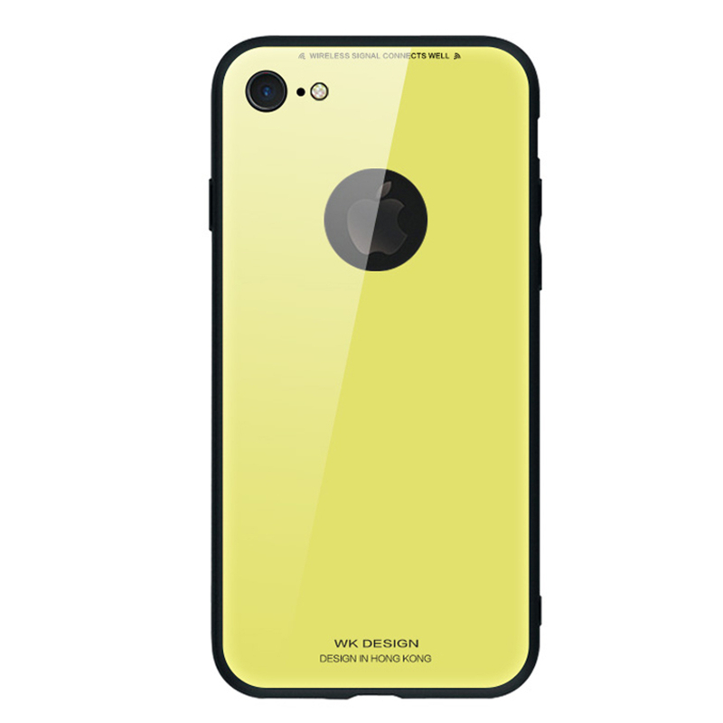 潮牌iPhone6/6splus手机壳镜面玻璃3D电镀iPhone78苹果x保护 iPhone6/6splus柠檬黄