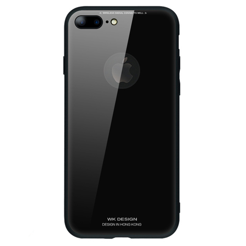 潮牌iPhone8plus手机壳镜面玻璃3D电镀苹果8保护壳网红防摔新款 iPhone8plus曜石黑