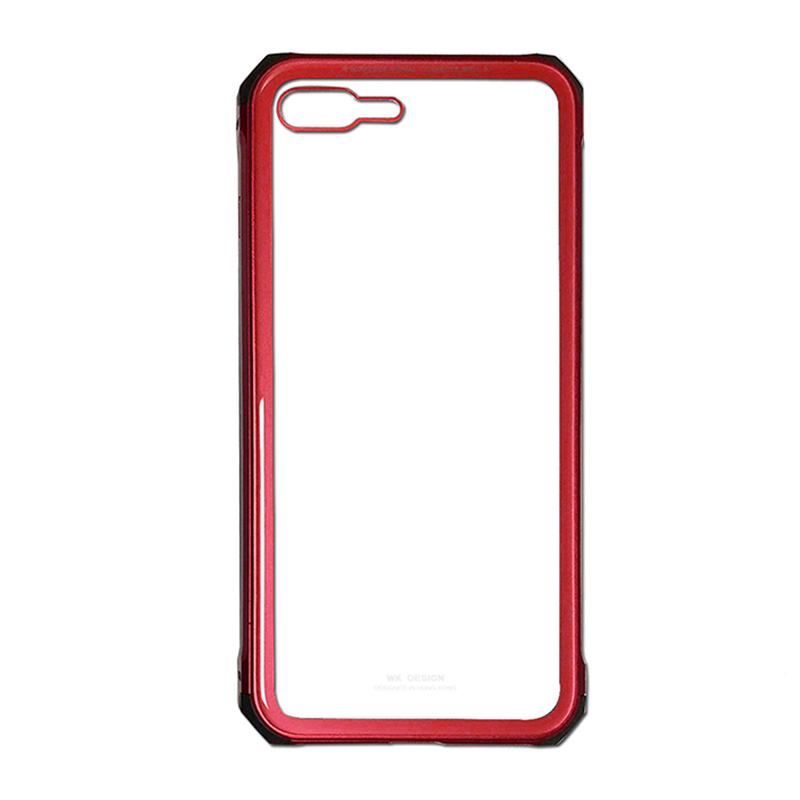 HIGE/潮牌iPhoneX手机壳金属玻璃防撞透明苹果XiPhone8/8plus保护壳 iPhone8plus 中国红