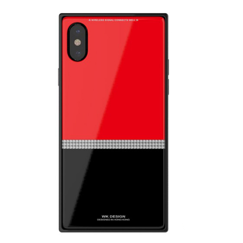 潮牌iPhoneX手机壳镜面玻璃iPhone7/8plus新品苹果X78网红 iPhoneX红黑(克拉)