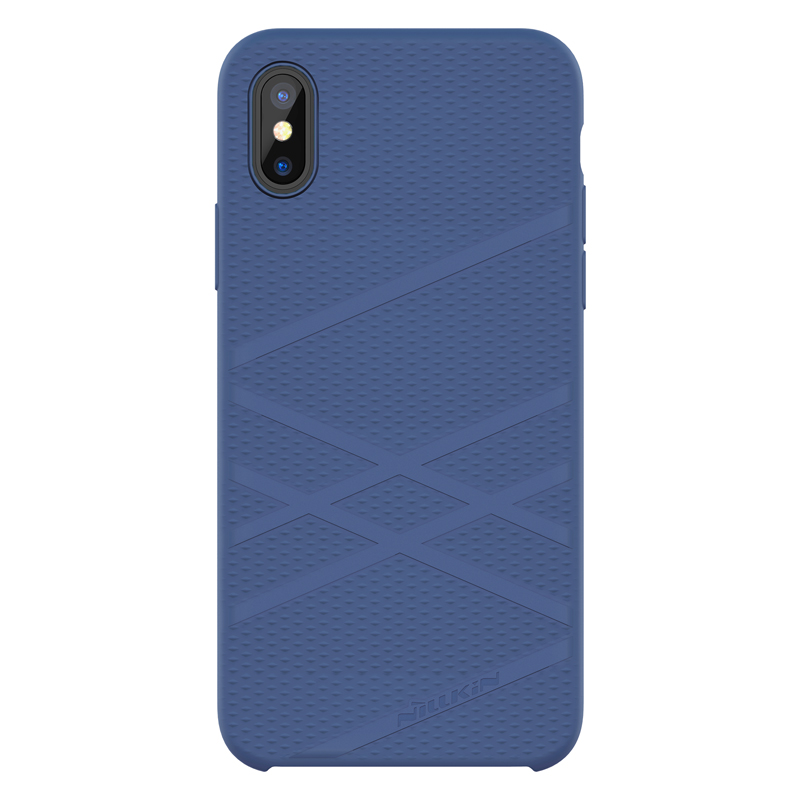 HIGE/苹果 X柔韧系列防摔防撞手机保护壳 适用于iPhone X保护套 蓝色